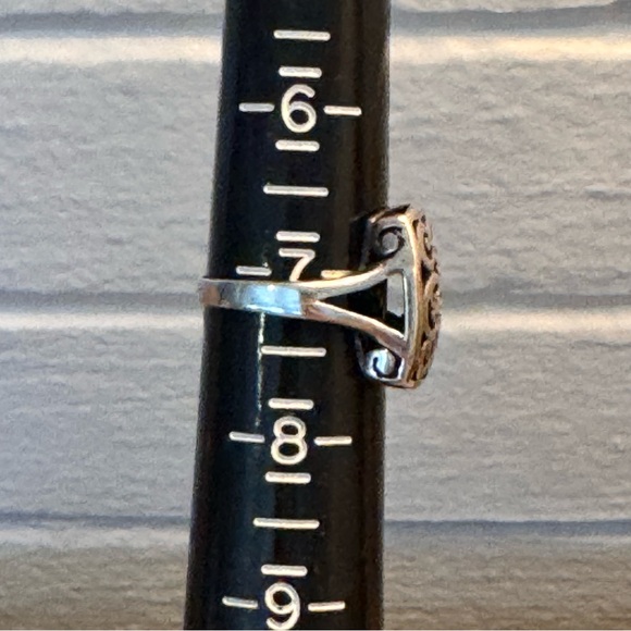 Intricate Filigree Sterling Silver Square Statement Ring Size 7.25 weight 4.24 - Picture 7 of 8